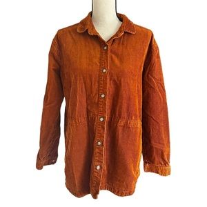 Poetry Sz 4 Corduroy Hemp Yak Cotton Button Up Shirt Jacket Top Pockets